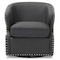 Baxton Studio Finley Mid-century Modern Grey Upholstered Swivel Armchair 123-6951 - alternate 1